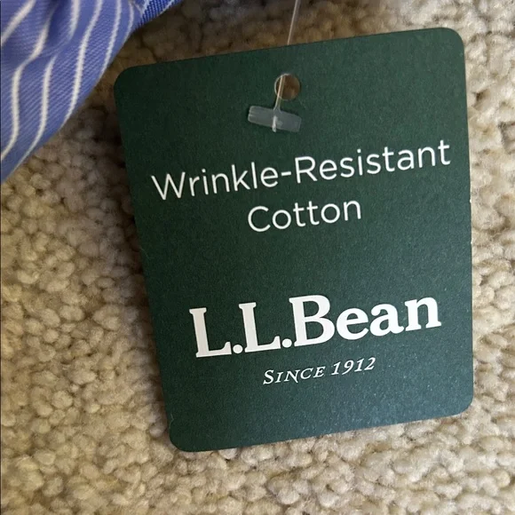 L.L. Bean Blue Striped Dress Shirt - Picture 4 of 5